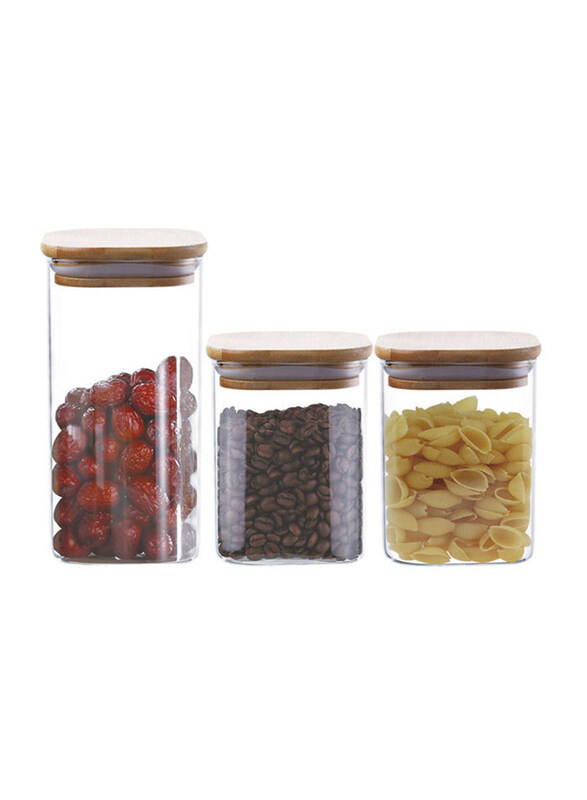 

Orchid 3-Piece Neoflam Borosilicate Canister Set, Clear/Brown