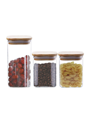 Orchid 3-Piece Neoflam Borosilicate Canister Set, Clear/Brown