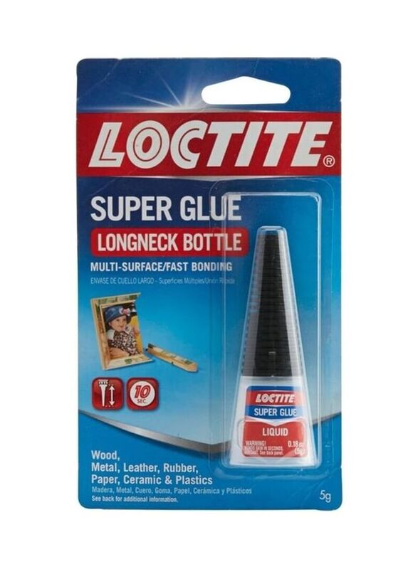 Loctite 5g Super Glue Long Neck Bottle, ACE134175, Multicolour
