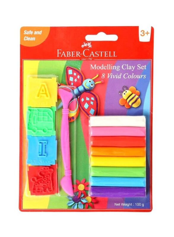Faber-Castell Modelling Clay Set, 8 Piece, Multicolour