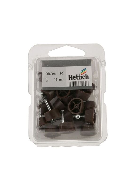Hettich 20 Pieces Supports for Wooden Shelves Set, Black