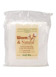 Warm and Natural Needled Cotton Batting, 45 x 34-inch, White