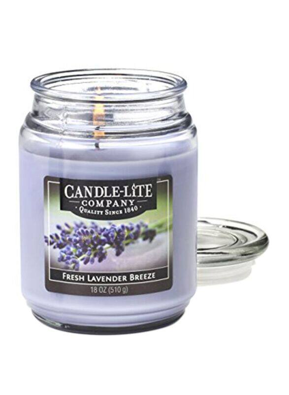 

Candlelite Fresh Lavender Glass Jar Candle, 510g, Multicolour