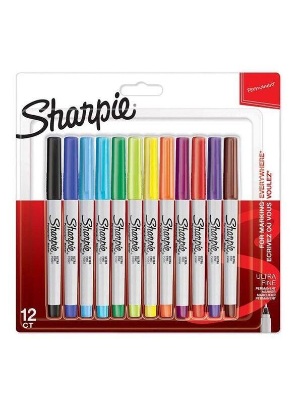 

Sharpie Ultra Fine Tip Permanent Markers Set, 12 Piece, Multicolour