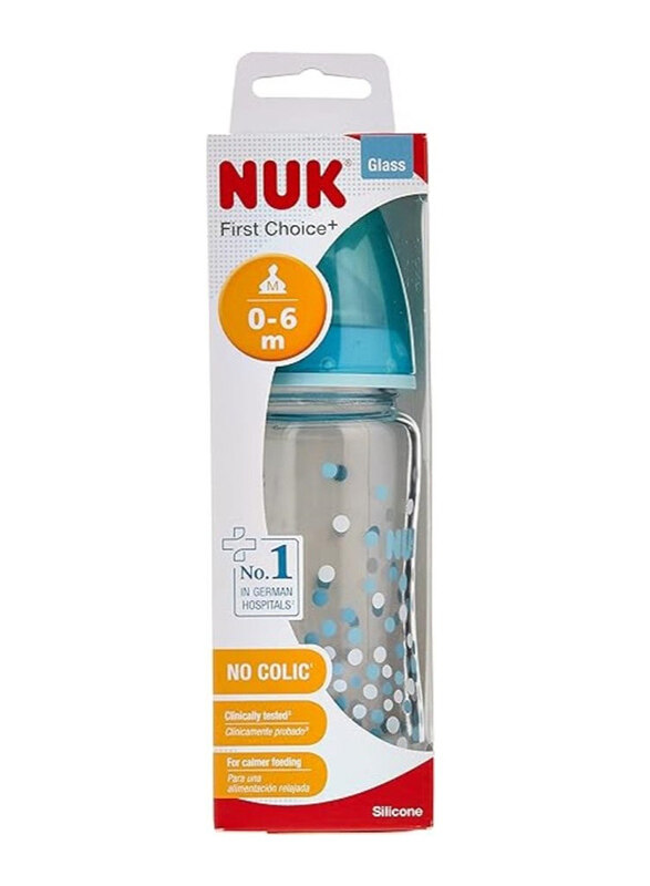 

Nuk First Choice+ Glass Bottle, 240ml, Multicolour