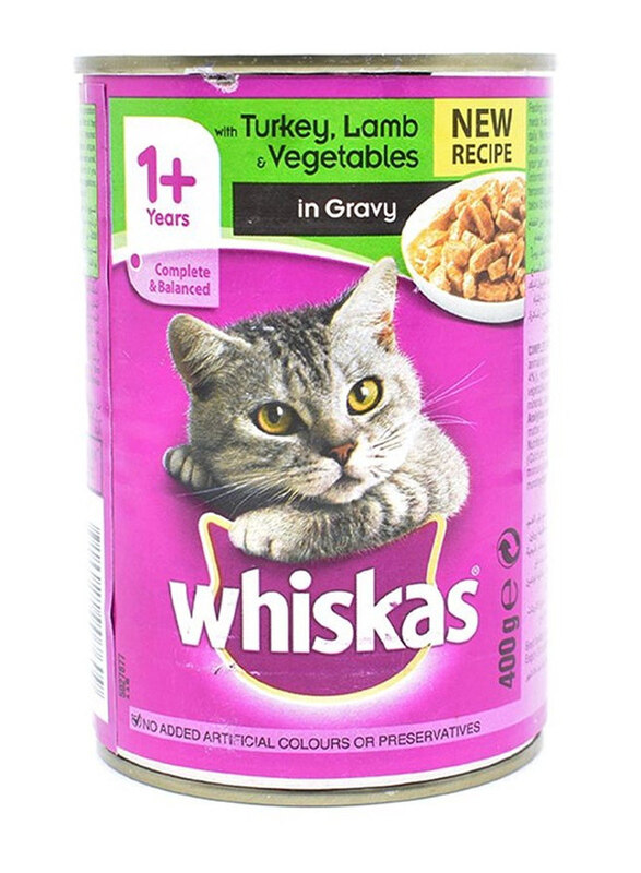 

Whiskas Tasty Mince Lamb Turkey and Vegetables In Gravy Cats Wet Food, 400g