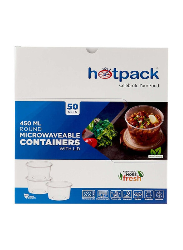 

Hotpack 450ml Microwave Container With Lid, Clear