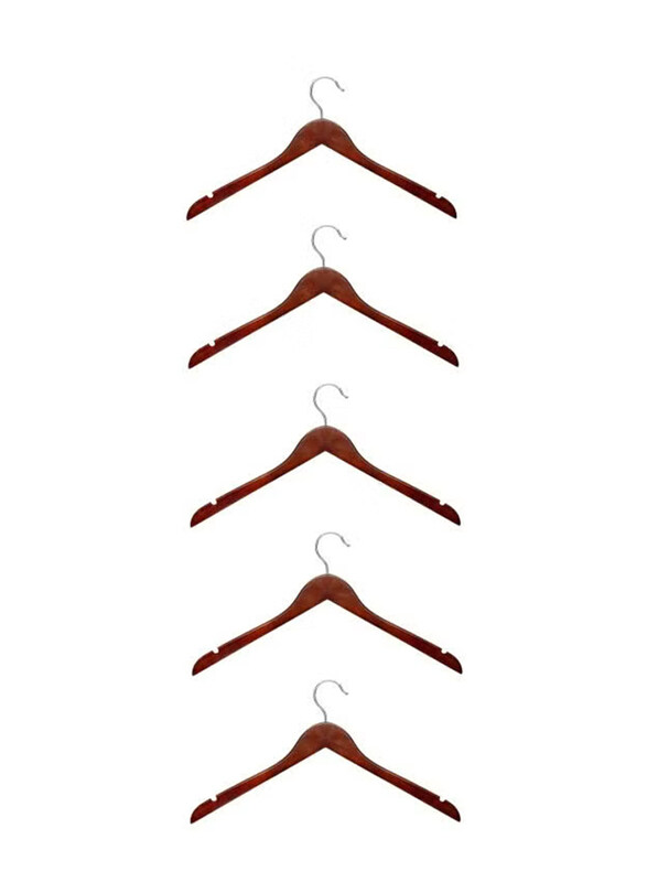 

Honey Can Do 5-Piece Shirt Hanger Set with Dress Notches Cherry, Brown