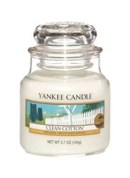 Yankee Candle Clean Cotton Scented Jar Candle, White
