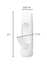 3M Command Double Adhesive Plastic Hook Set, White