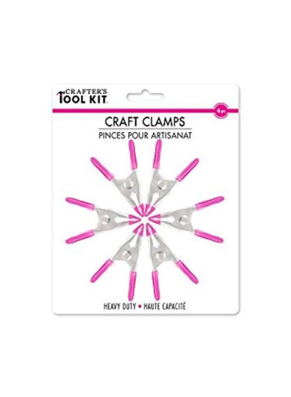 Crafter's Toolkit Heavy Duty Craft Clamps, 6 Piece, Silver/Purple