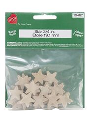 The New Image Group Wooden Star Shaped Craft Accessory, 25 Pieces, Brown