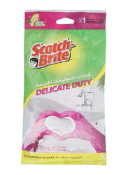 Scotch Brite Delicate Duty Household Gloves, Medium, 2 Pair, Pink