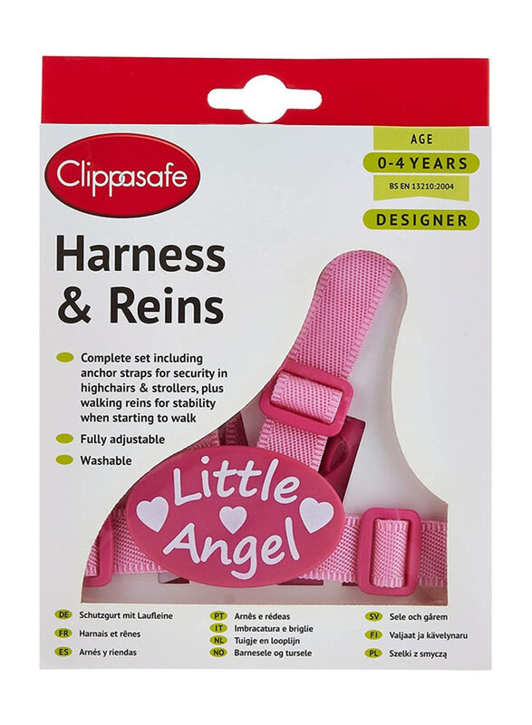 

Clippasafe Kids Safety Premium Designer Harness & Reins with Anchor Straps, Pink