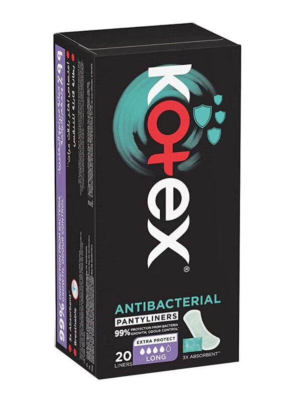 

Kotex Antibacterial Everyday Panty liners Scented Long, 20 Pieces