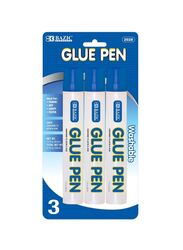 Bazic Glue Pen Set, 3 Piece, Blue/White