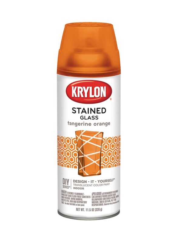 Krylon Indoor Stained Glass Spray Paint, 11.5oz, Tangerine Orange