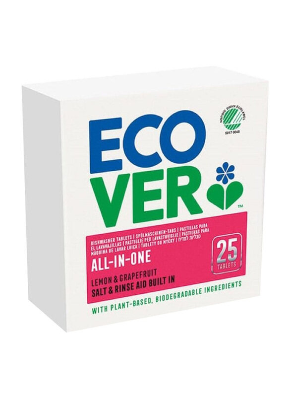

Ecover Lemon & Grapefruit All In One Dishwasher, 25 Tablets, 500g