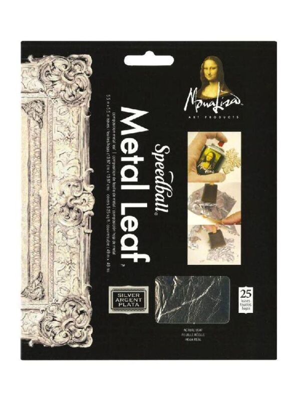 Speedball Mona Lisa Metal Thin Foil Leaf, 25 Piece, Silver