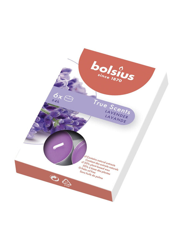 

Bolsius True Scents Lavender Tealights, 6 Pieces, Lavender