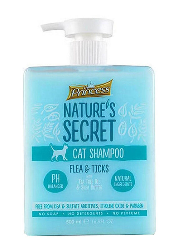 

Princess Nature’s Secret Cat Shampoo Flea & Ticks With Tea Tree Oil & Shea Butter, 500ml