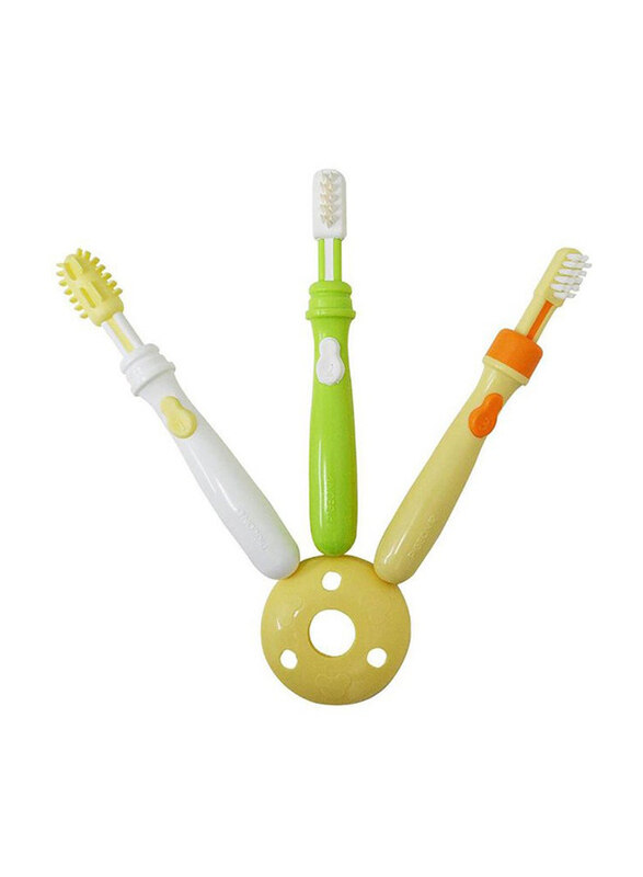 

Pigeon 3-Pieces Lesson 123 Training Toothbrush Set, Multicolour