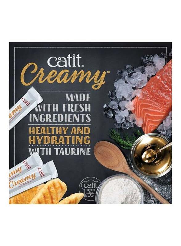 CatIt Salmon & Prawns Lickable Creamy Cat Wet Food, 4 x 10g