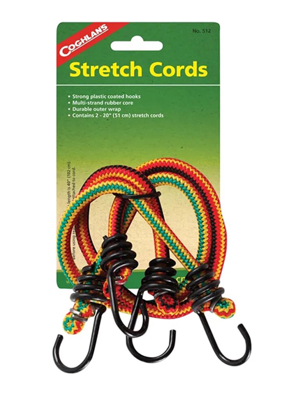 Coghlans Stretch Cord, 2 Pieces, 20 inch, Multicolour