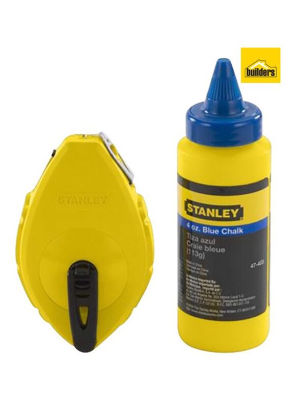 Stanley Set Chalk Box Line Reel With Chalk, Yellow/Black/White