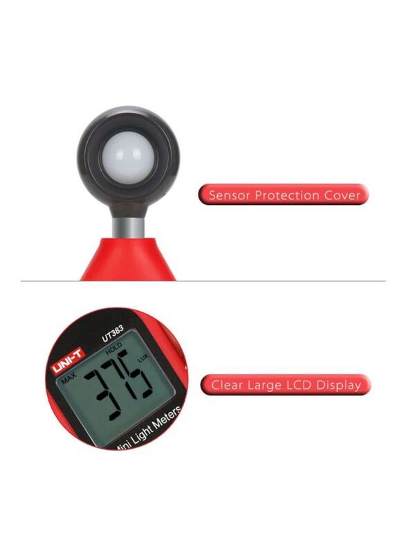UNI-T Mini Digital Light Meter, UT383, Red/Black/White