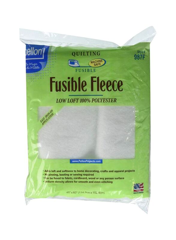 Pellon Polyester Fusible Fleece, 45 x 60-inch, White