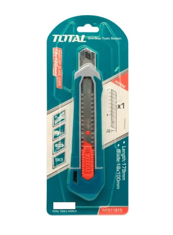 

Total 18 x 100mm Snap Off Blade Knife, THT-511815, Multicolour