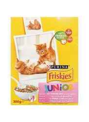 Purina Friskies Junior Chicken Milk and Added Vegetables Dry Food for Cats, Multicolour, 300g