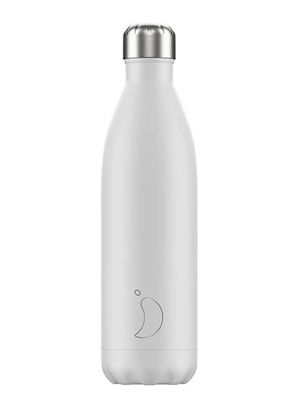 Chilly's 750ml Stainless Steel Water Bottle, White