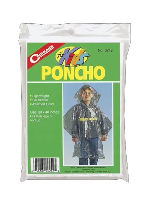 Coghlans Hooded Poncho, Clear