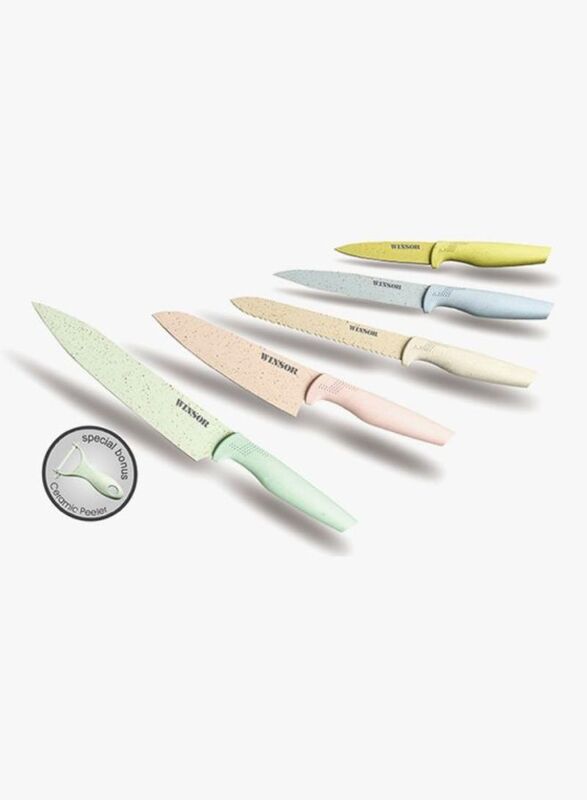 Winsor 5-Piece Knife And Peeler Set, Multicolour