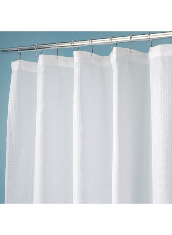 InterDesign Carlton Shower Curtain, White