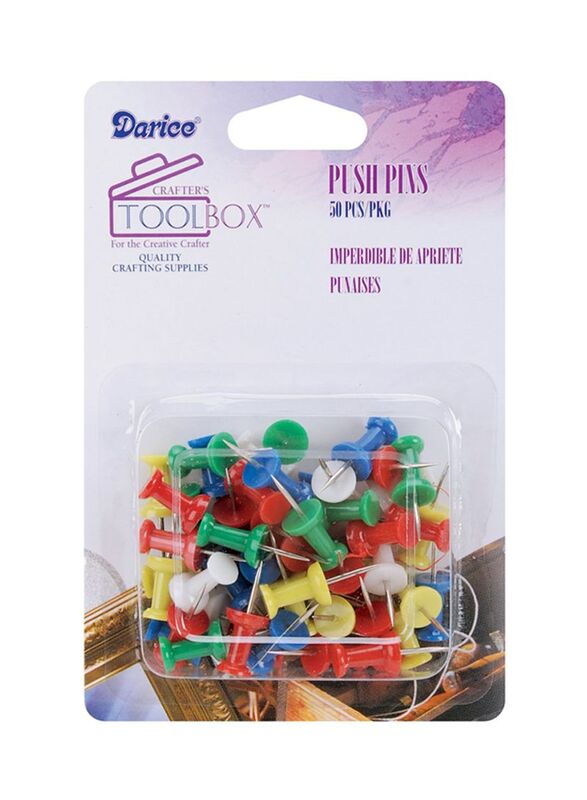 Darice Plastic Multi Push Pins, Assorted