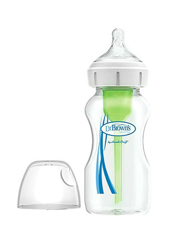 

Dr. Browns Wide Neck Feeding Bottle, 270ml, Clear/White