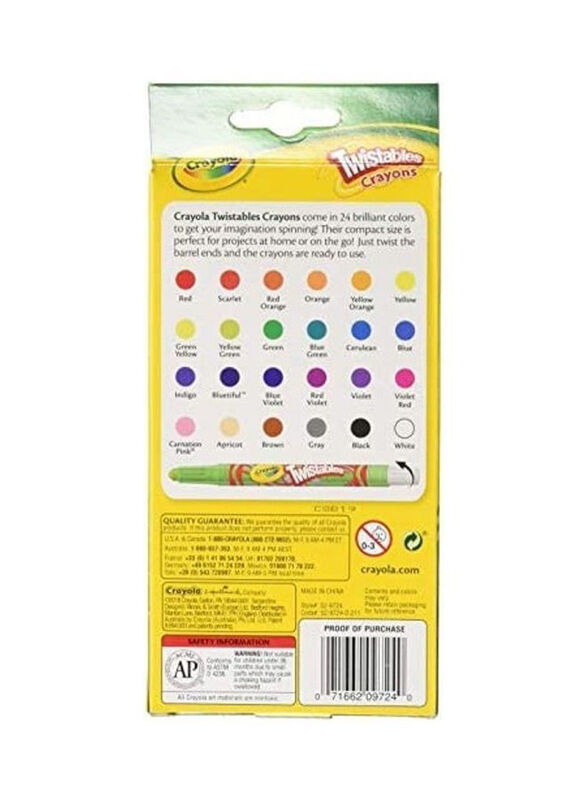 Crayola Twistable Crayon Set, 24-Pieces, Multicolour
