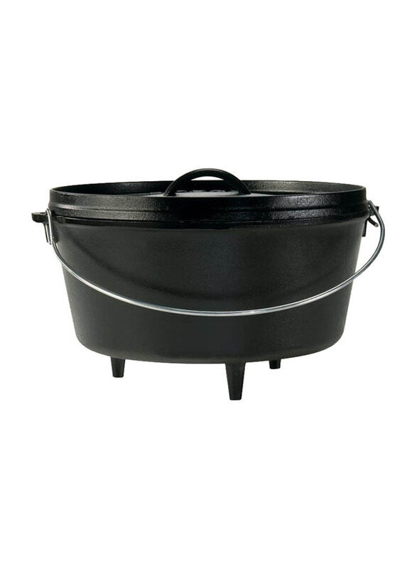 

Lodge 12-inch Cast Iron Deep Camp Dutch Oven, Black