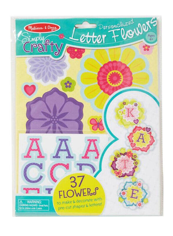 

Melissa & Doug Simply Crafty Personalized Letter Flower Set, 37-Pieces, Ages 6+