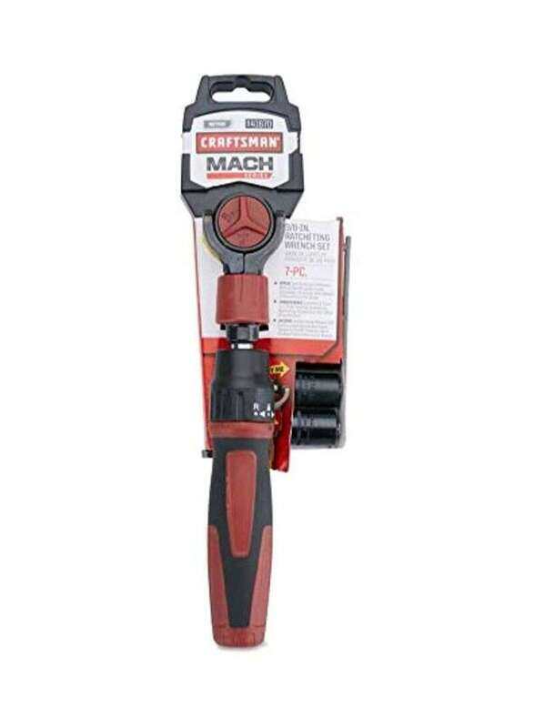 

Craftsman 7-Piece Mach Socket Wrench Set, 9.5mm, Red/Black