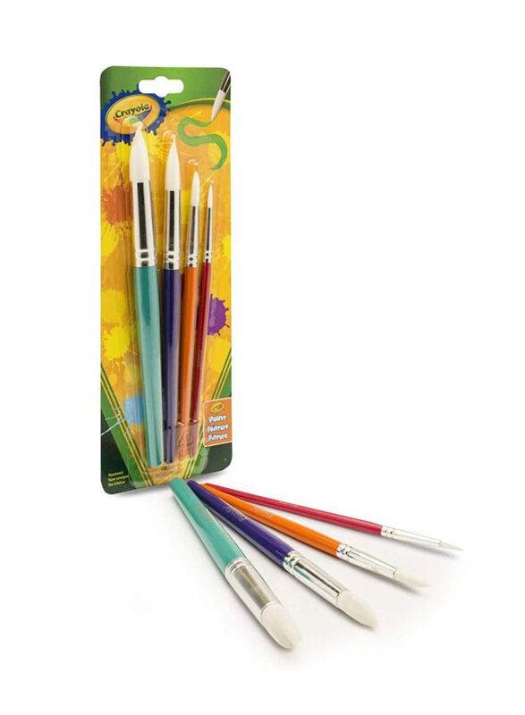 Crayola 4-Piece Paint Brush Set, Multicolour