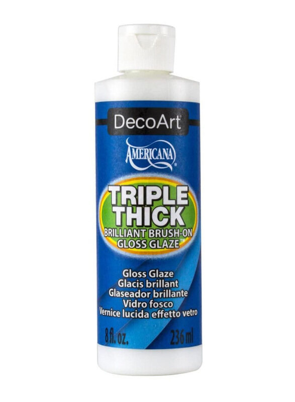 

DecoArt Triple Thick Brilliant Brush-On Gloss Glaze, 236ml, White