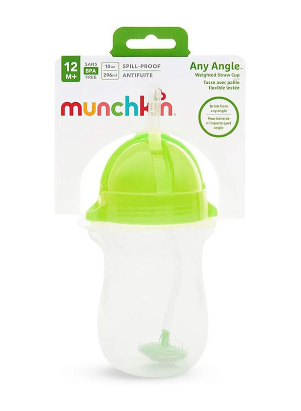 

Munchkin Tip and Sip Weighted Straw Cup, 296ml, Green