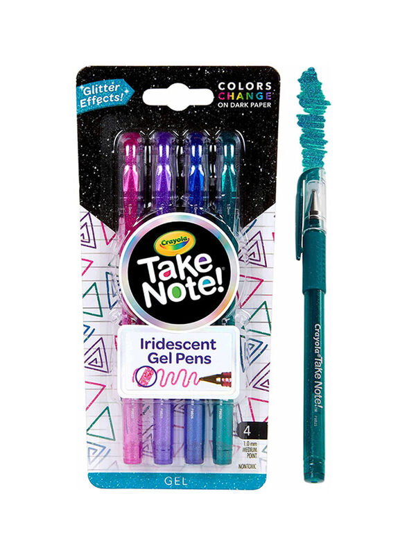 Crayola Iridescent Gel Pens, 4 Pieces, Multicolour
