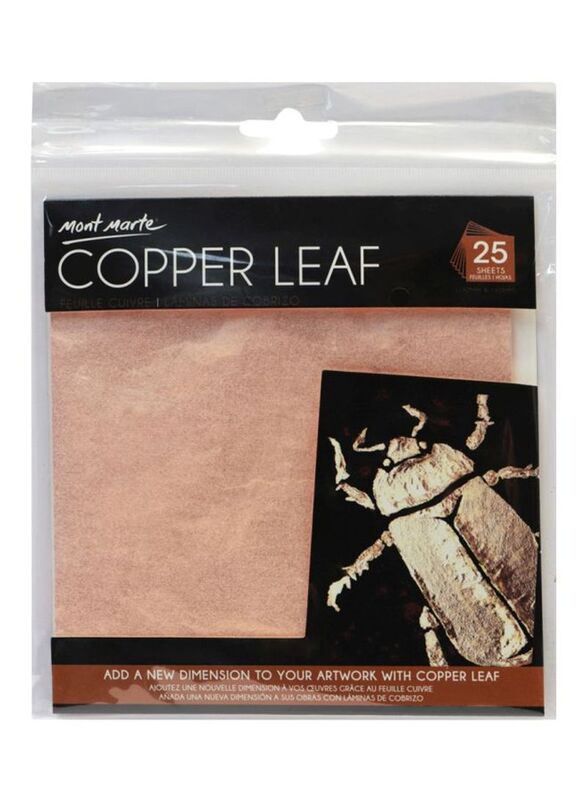 Mont Marte Copper Leaf Set, 25 Sheet, Peach