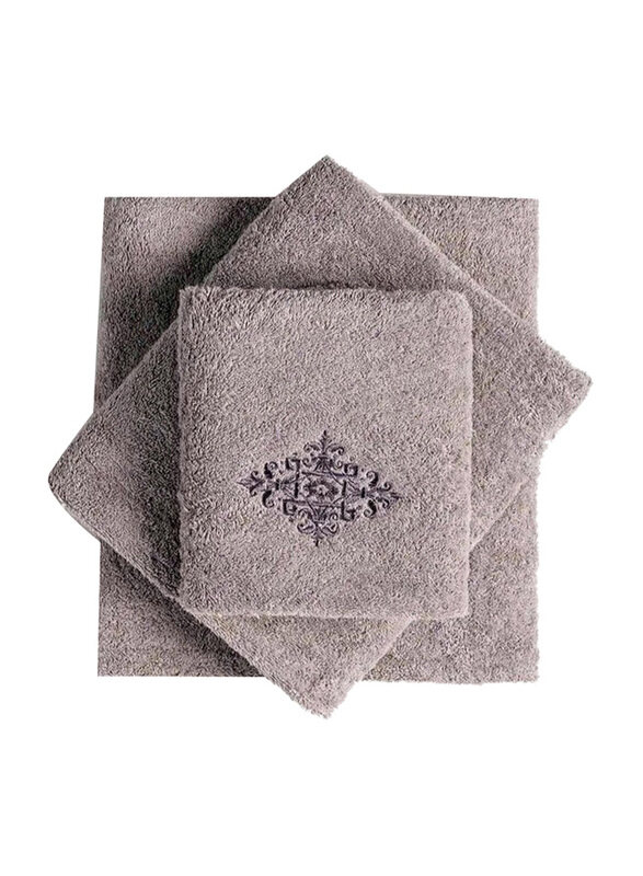 

Ideas Crimson Combed Embroidered Towel Set, 3 Piece, Light Brown
