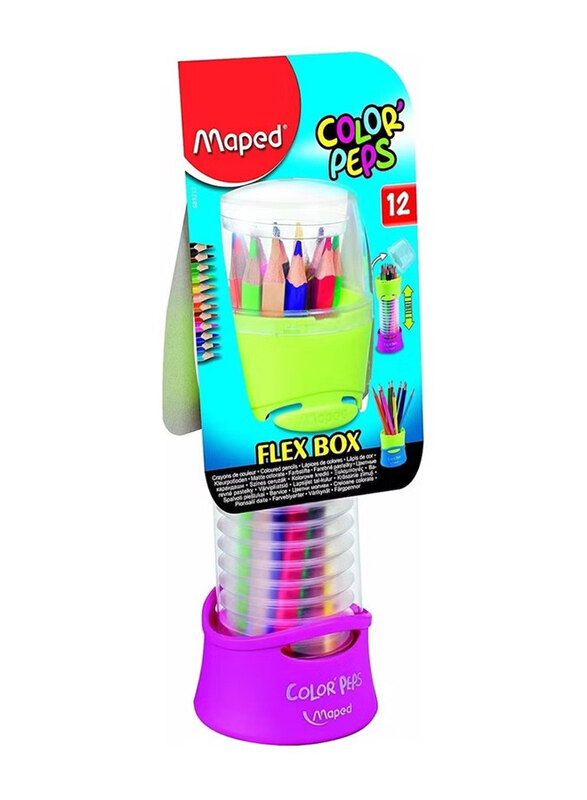 

Maped Color Peps Coloured Pencils & Pencil Holder Flex Box Set, Multicolour